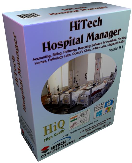 Business Management and Accounting Software for hospitals, nursing homes, diagnostic labs. Modules : Rooms, Patients, Diagnostics, Payroll, Accounts & Utilities. Free Trial Download.