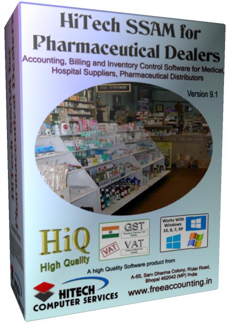 Business Management and Accounting Software for pharmaceutical Dealers, Medical Stores. Modules :Customers, Suppliers, Products, Sales, Purchase, Accounts & Utilities. Free Trial Download.