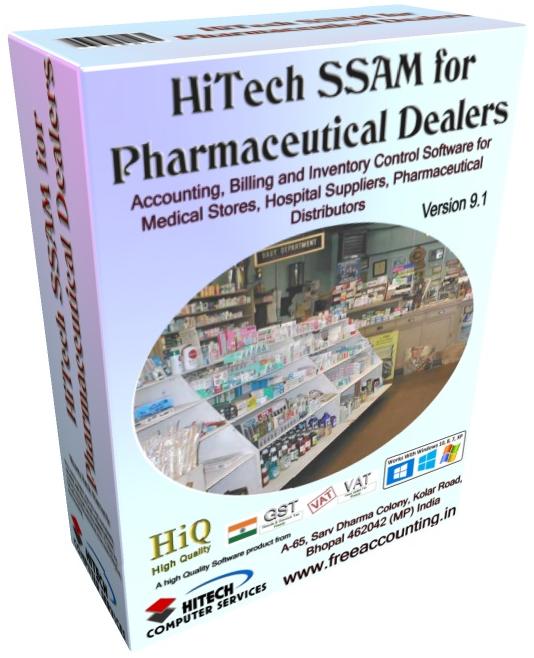 Business Management and Accounting Software for pharmaceutical Dealers, Medical Stores. Modules :Customers, Suppliers, Products, Sales, Purchase, Accounts & Utilities. Free Trial Download.