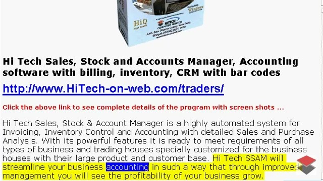 Internet Billing, Inventory Control and Accounting Software, Web based Billing, POS, Inventory Control, Accounting Software with CRM for Traders, Dealers, Stockists etc. Modules: Customers, Suppliers, Products / Inventory, Sales, Purchase, Accounts & Utilities. Free Trial Download.