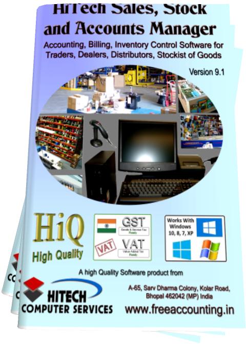 Web based Billing, POS, Inventory Control, Accounting Software with CRM for Traders, Dealers, Stockists etc. Modules: Customers, Suppliers, Products / Inventory, Sales, Purchase, Accounts & Utilities. Free Trial Download.