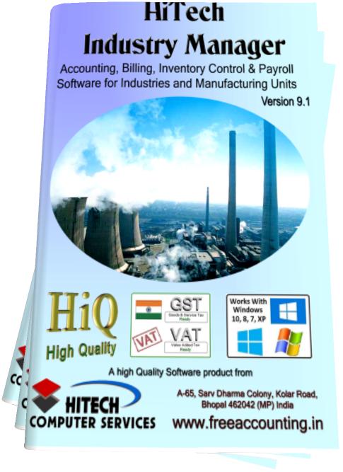 ERP, CRM and Accounting Software for Industry, Manufacturing units. Modules : Customers, Suppliers, Inventory Control, Sales, Purchase, Accounts & Utilities. Free Trial Download.