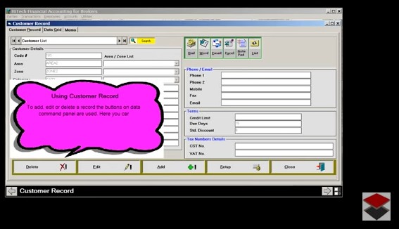 HiTech Financial Accounting Software for Commodity Brokers, Commission Agents, Business Management and Accounting Software for commodity brokers, commission agents. Modules : Parties, Transactions, Payroll, Accounts & Utilities. Free Trial Download.