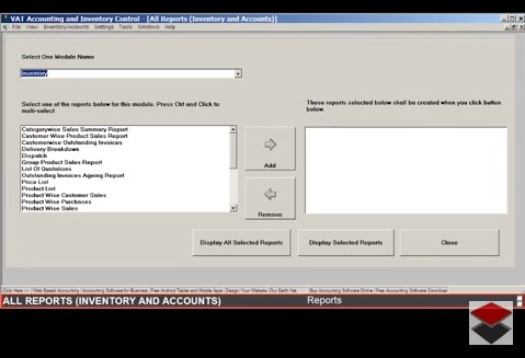 Free download of VAT Accounting Software with Inventory Control, Free trial download of Business Management and VAT Accounting Software for Traders, Dealers, Stockists etc. Modules: Customers, Suppliers, Products / Inventory, Sales, Purchase, Accounts & Utilities. Free Trial Download.