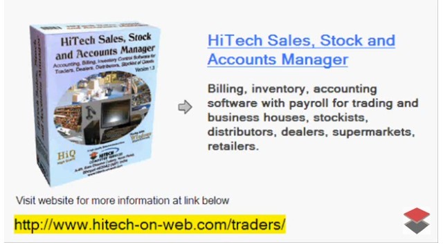 Invoice Software, Inventory Control Software, Invoicing, Accounting Software, Billing or Invoicing, POS, Inventory Control, Accounting Software with CRM for Traders, Dealers, Stockists etc. Modules: Customers, Suppliers, Products / Inventory, Sales, Purchase, Accounts & Utilities. Free Trial Download.